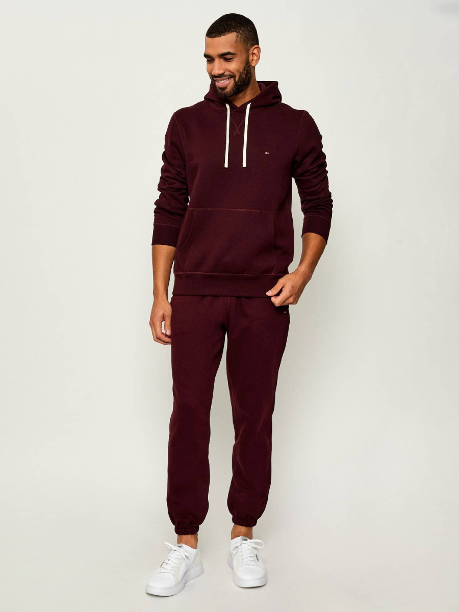 detail Tommy Hilfiger pánská vínová mikina