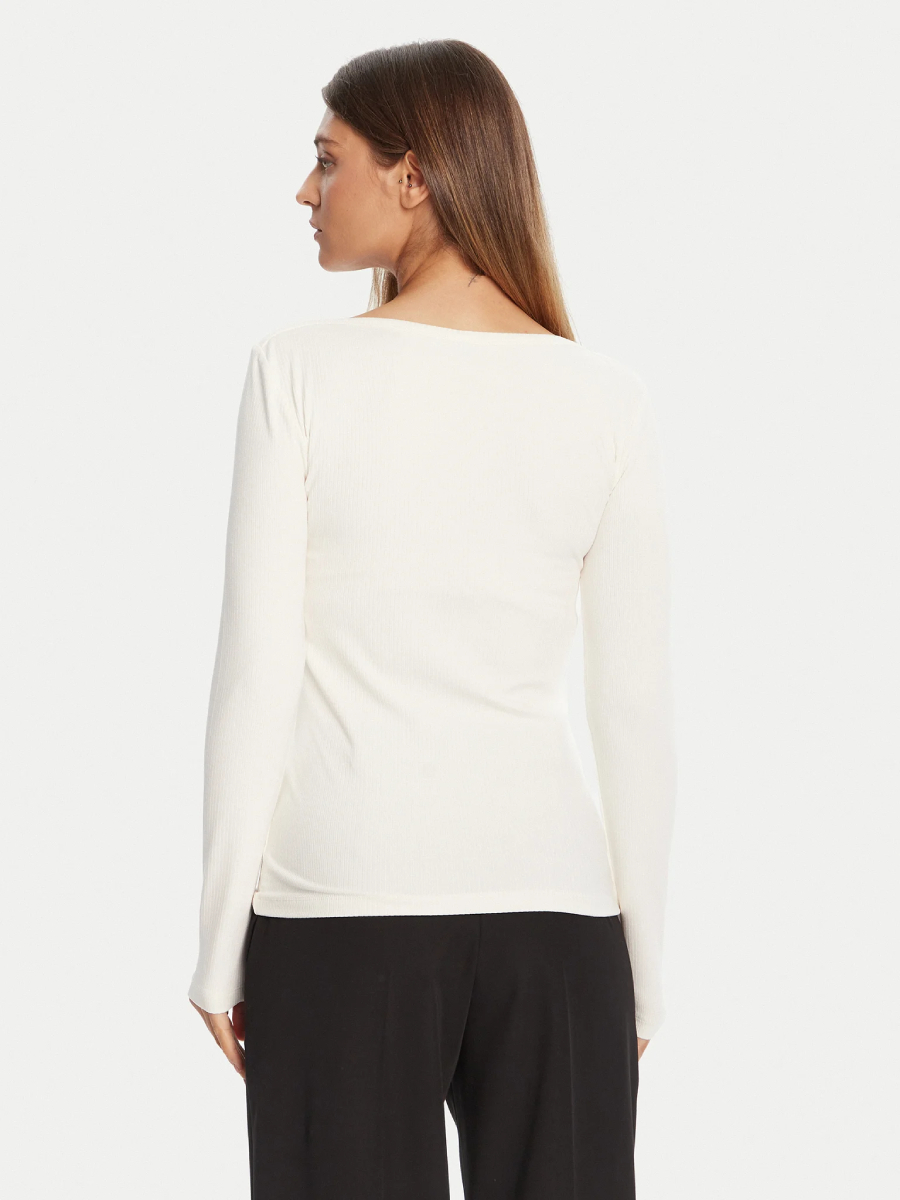 detail Tommy Hilfiger dámské krémové tričko