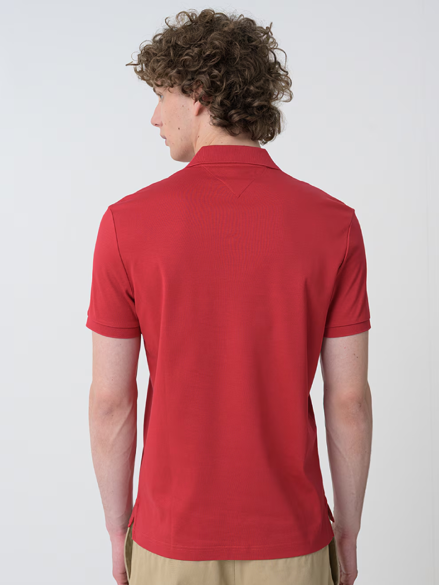 detail Tommy Hilfiger pánské červené polo tričko