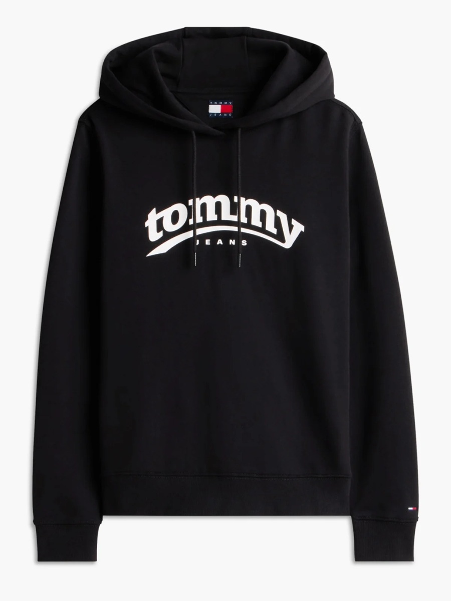 detail Tommy Jeans dámská černá mikina