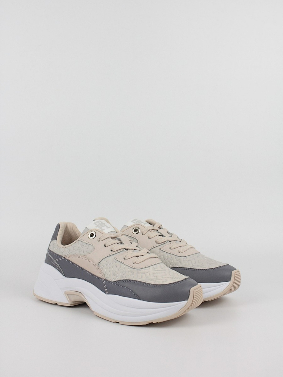 detail Tommy Hilfiger dámské krémovo šedé tenisky