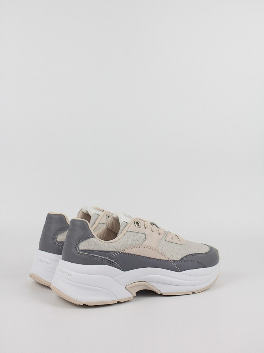 detail Tommy Hilfiger dámské krémovo šedé tenisky