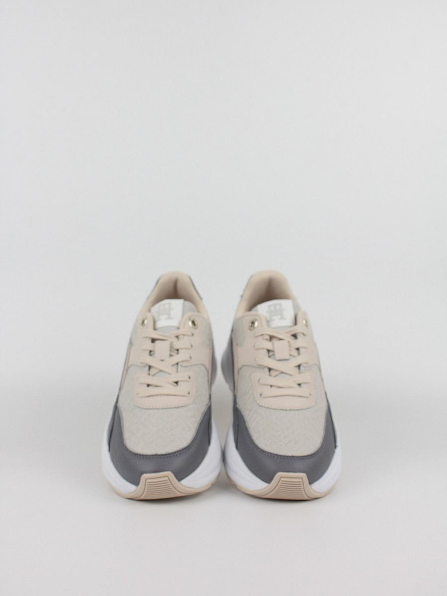 detail Tommy Hilfiger dámské krémovo šedé tenisky