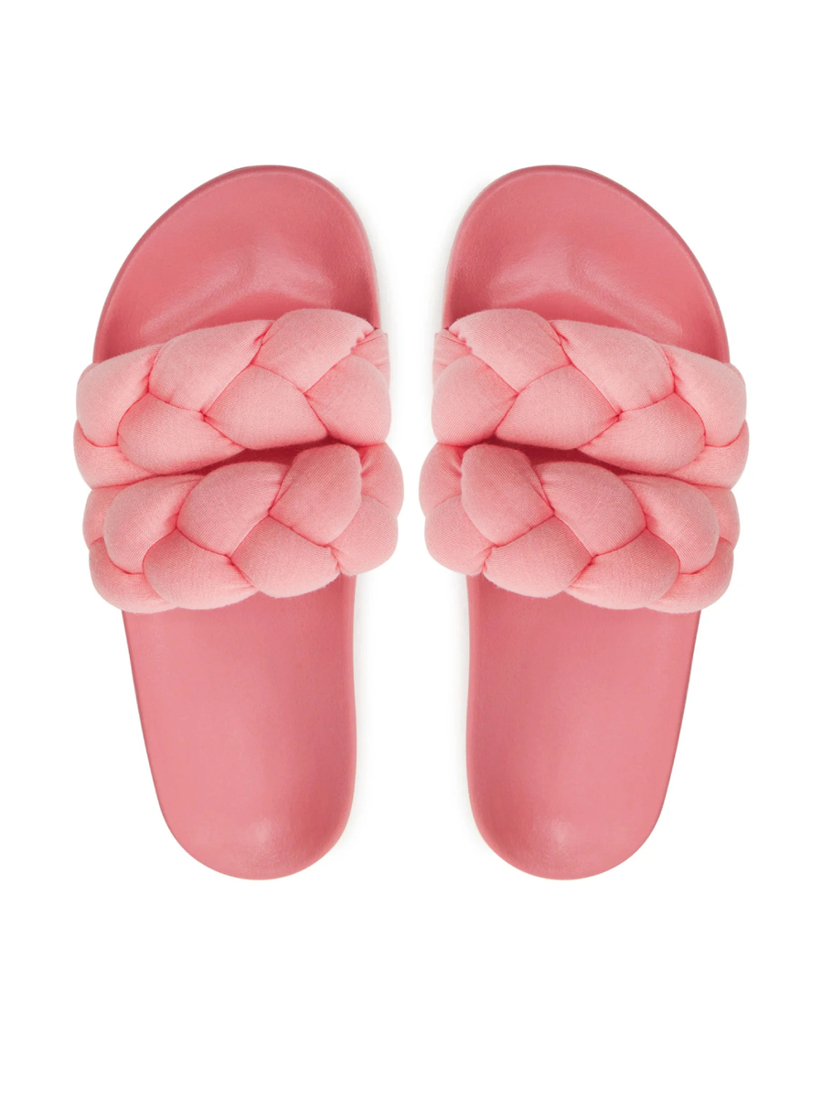 detail Tommy Jeans dámské růžové pantofle