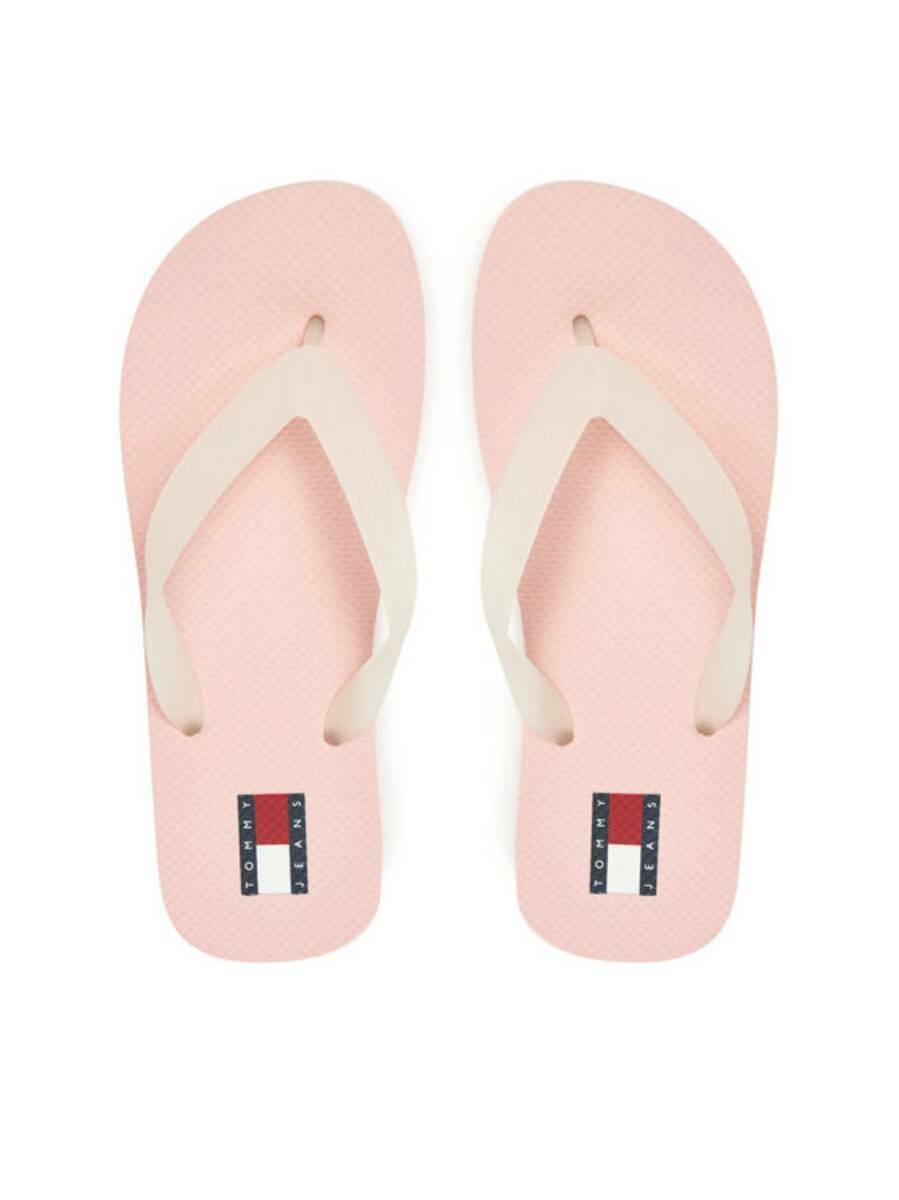 detail Tommy Jeans dámské růžové žabky