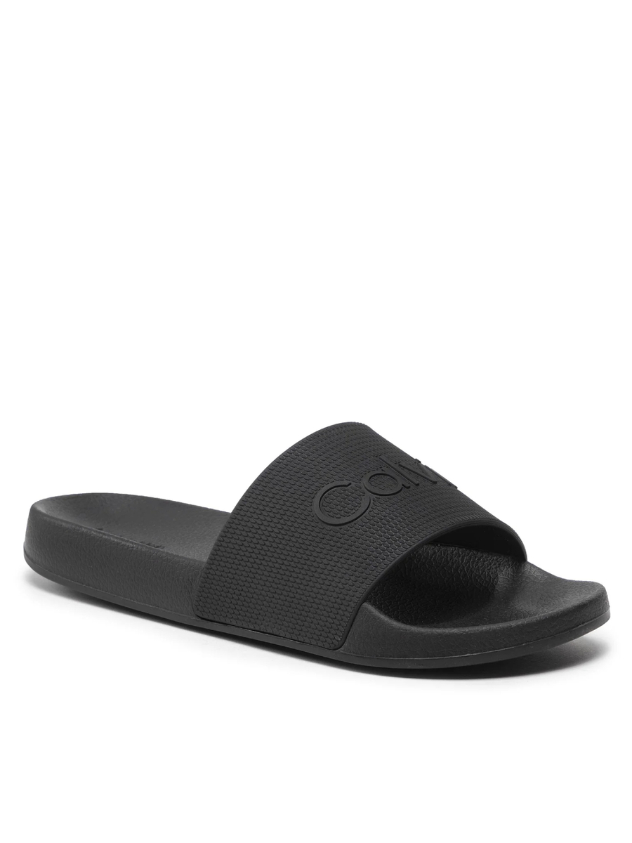 detail Calvin Klein pánské černé pantofle