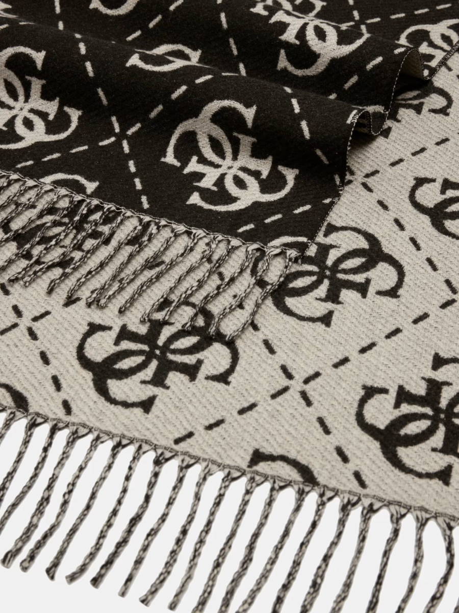 detail Guess dámská černo krémová šála