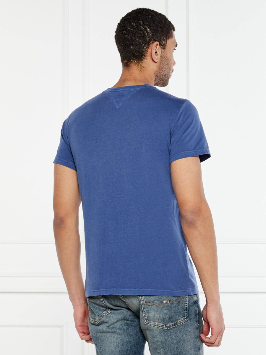 detail Tommy Jeans pánské modré tričko