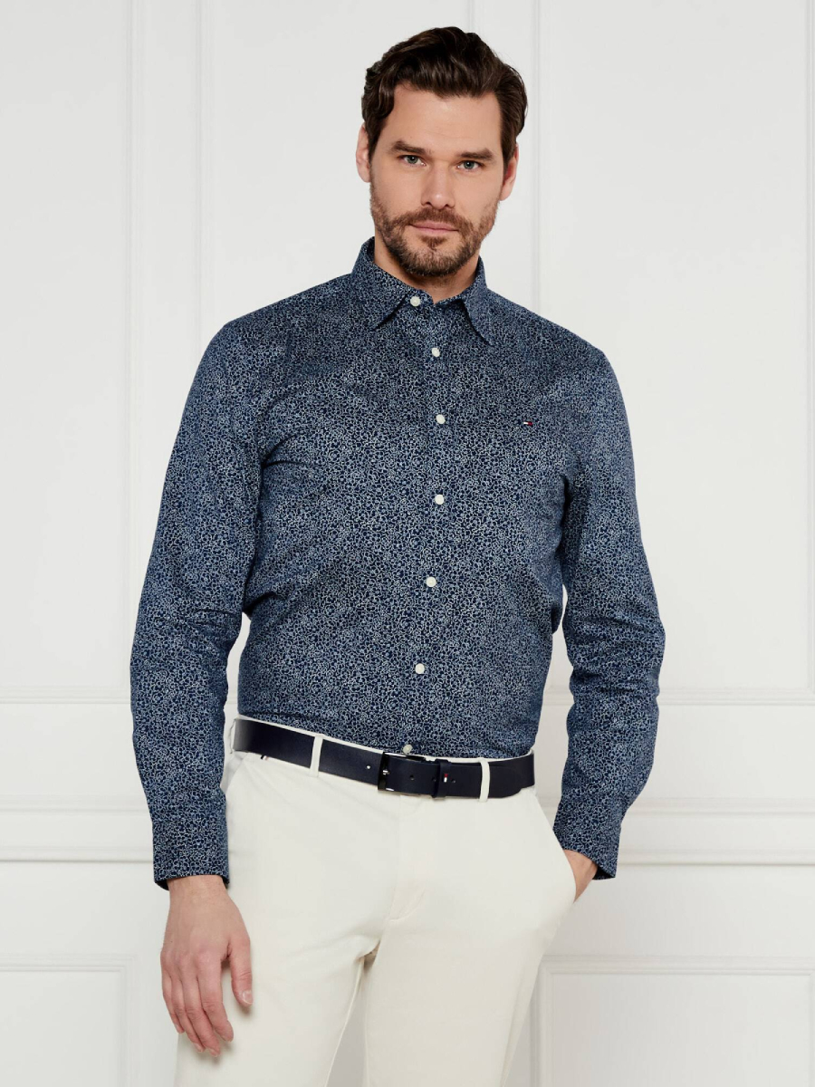 detail Tommy Hilfiger pánská tmavě modrá košile