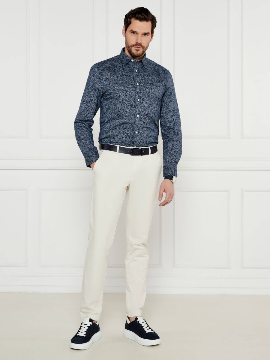 detail Tommy Hilfiger pánská tmavě modrá košile