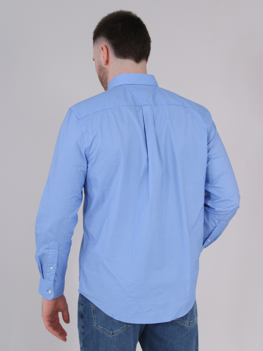 detail   Tommy Hilfiger pánská modrá košile