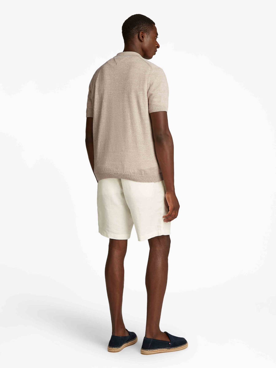 detail Tommy Hilfiger pánské béžové polo tričko