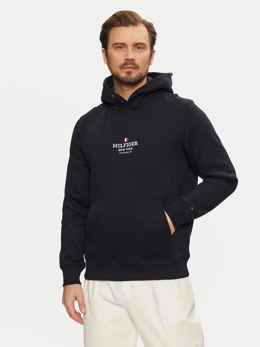 detail Tommy Hilfiger pánská tmavě modrá mikina