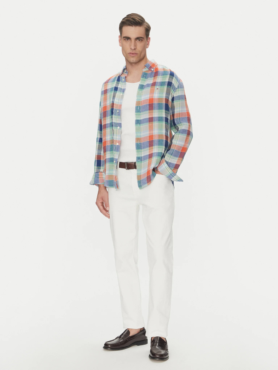 detail Tommy Hilfiger pánská kostkovaná košile