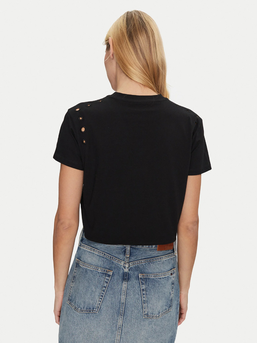 detail Guess dámské černé tričko