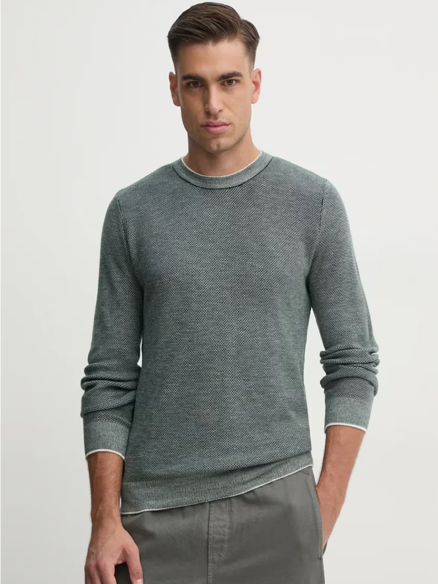 detail Guess pánský zelený svetr