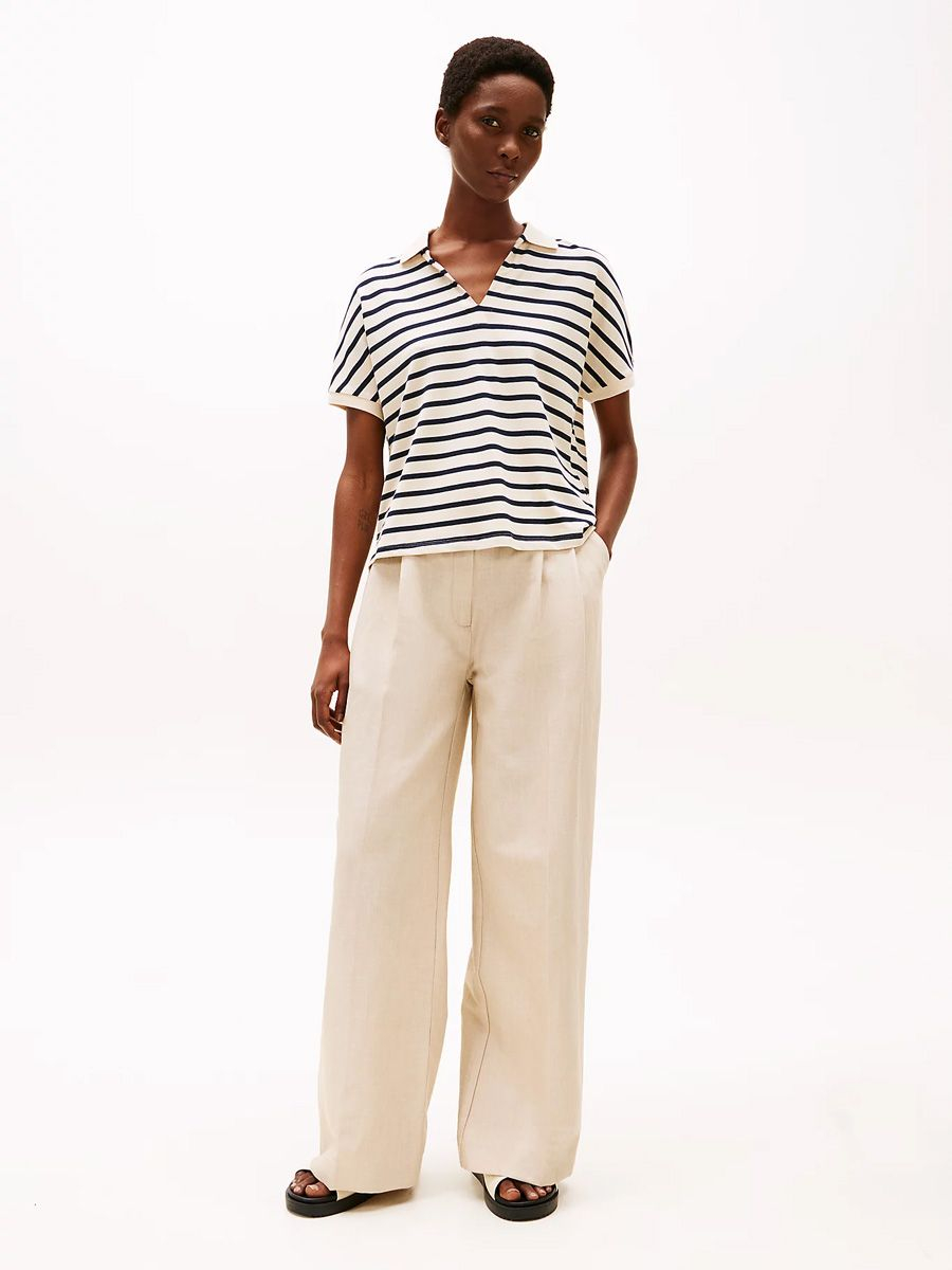 detail Tommy Hilfiger dámské pruhované polo tričko