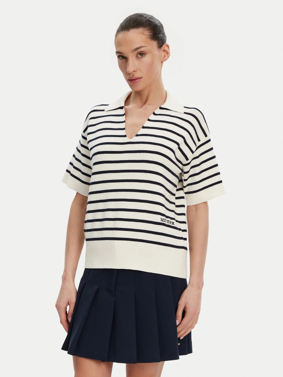 detail Tommy Hilfiger dámské pruhované polo