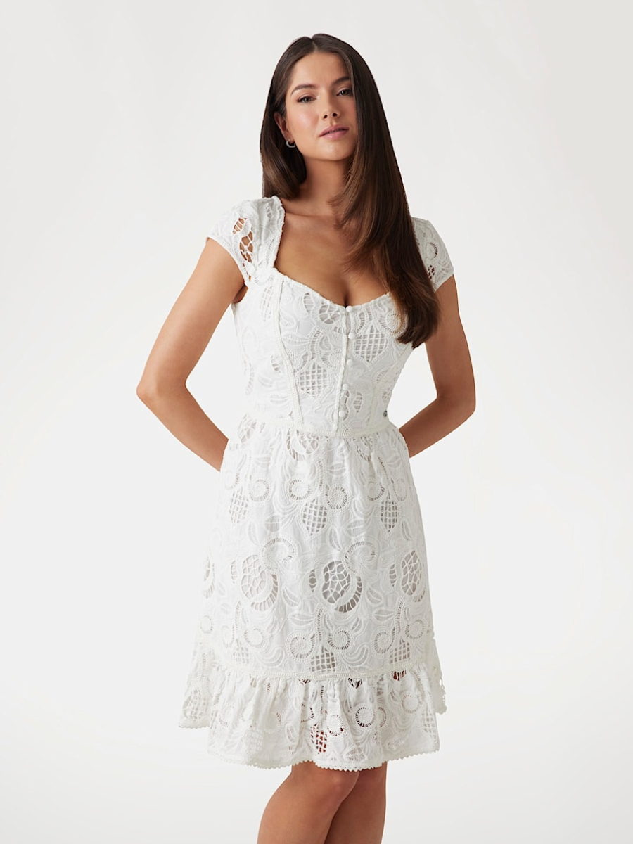 detail Guess dámské bílé šaty