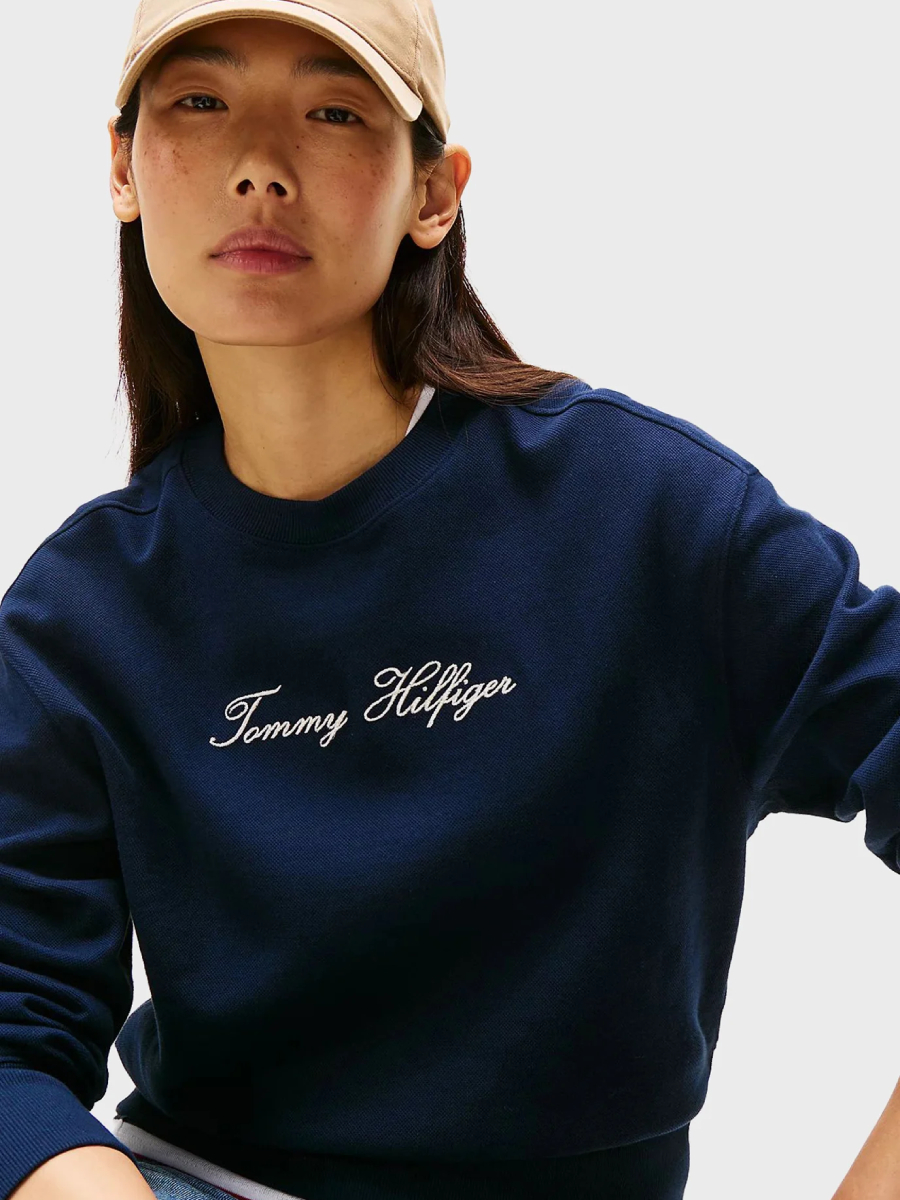 detail   Tommy Hilfiger dámská tmavě modrá mikina