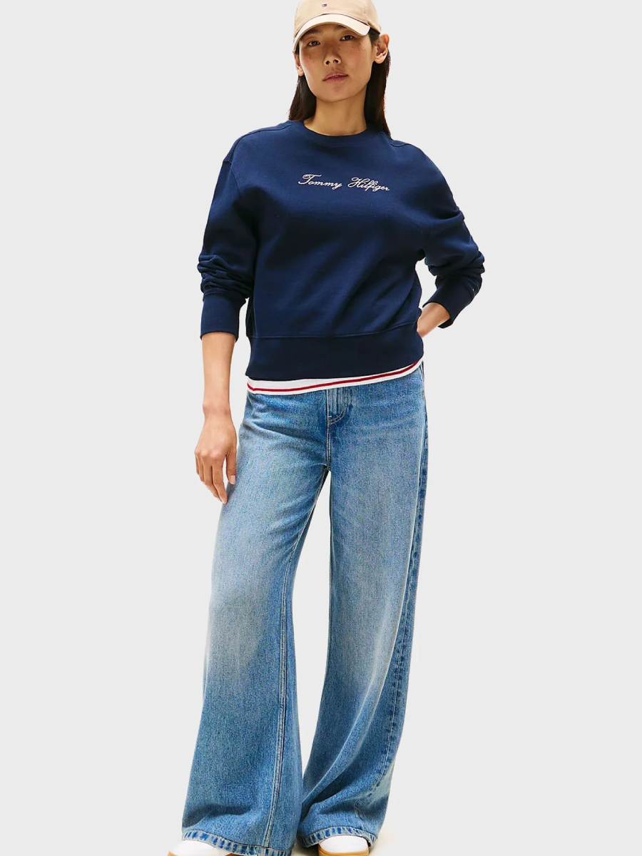 detail   Tommy Hilfiger dámská tmavě modrá mikina