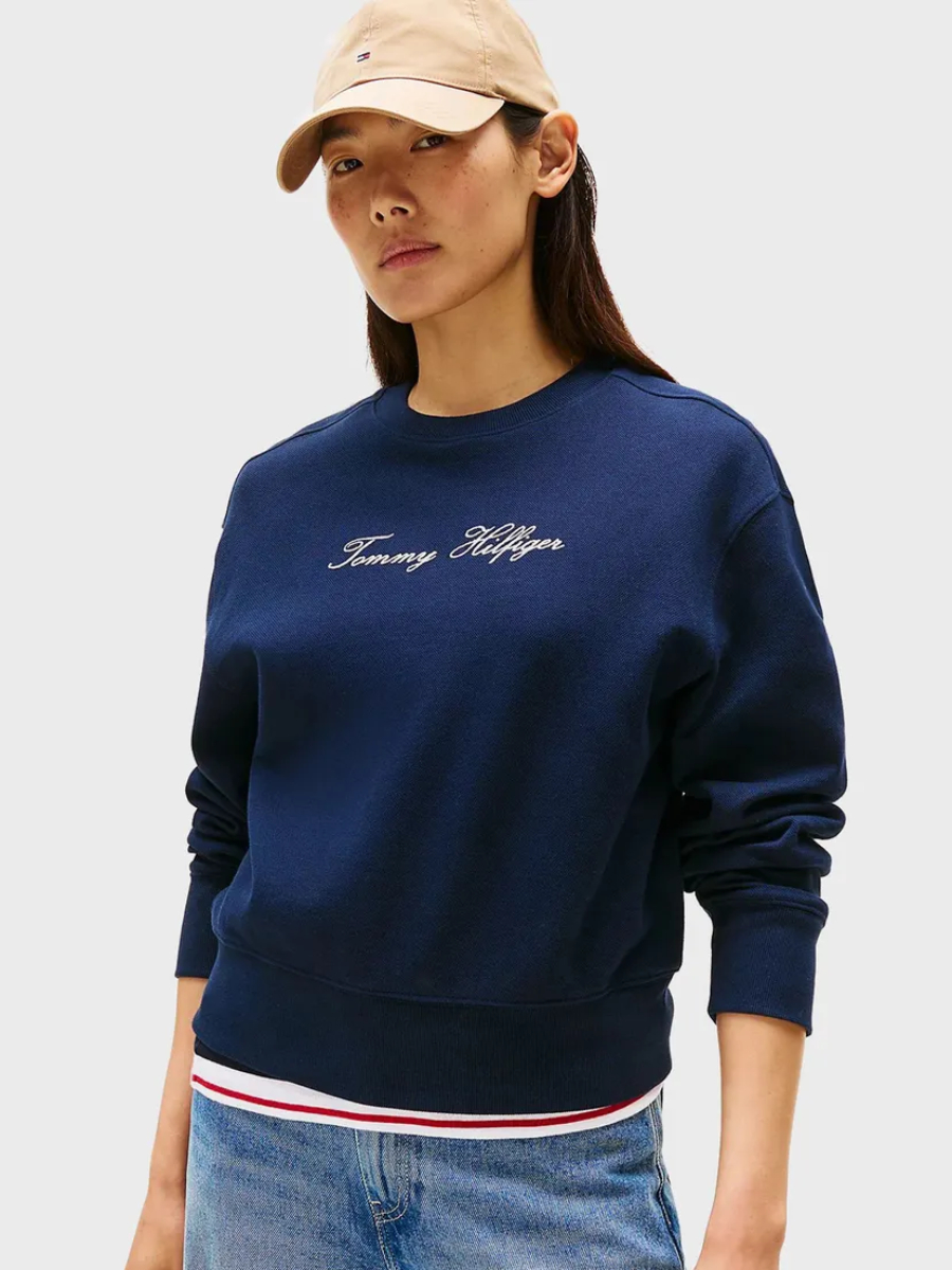 detail   Tommy Hilfiger dámská tmavě modrá mikina