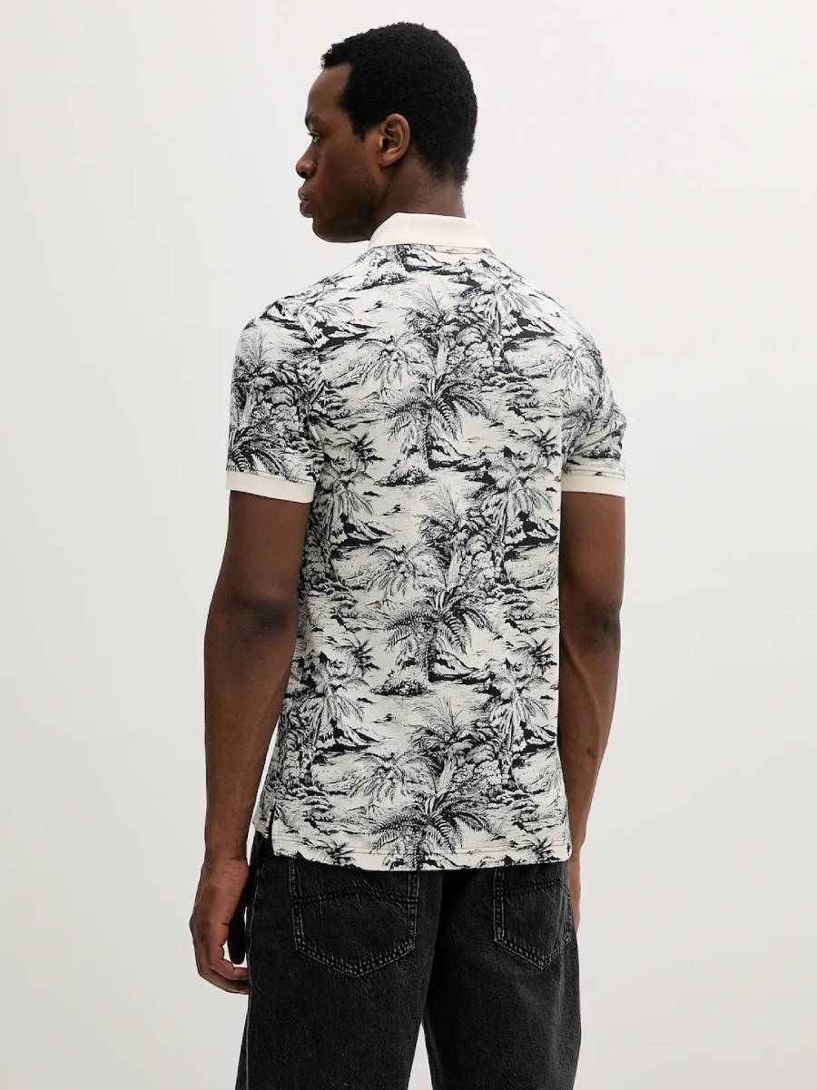 detail Tommy Hilfiger pánské modro krémové polotričko