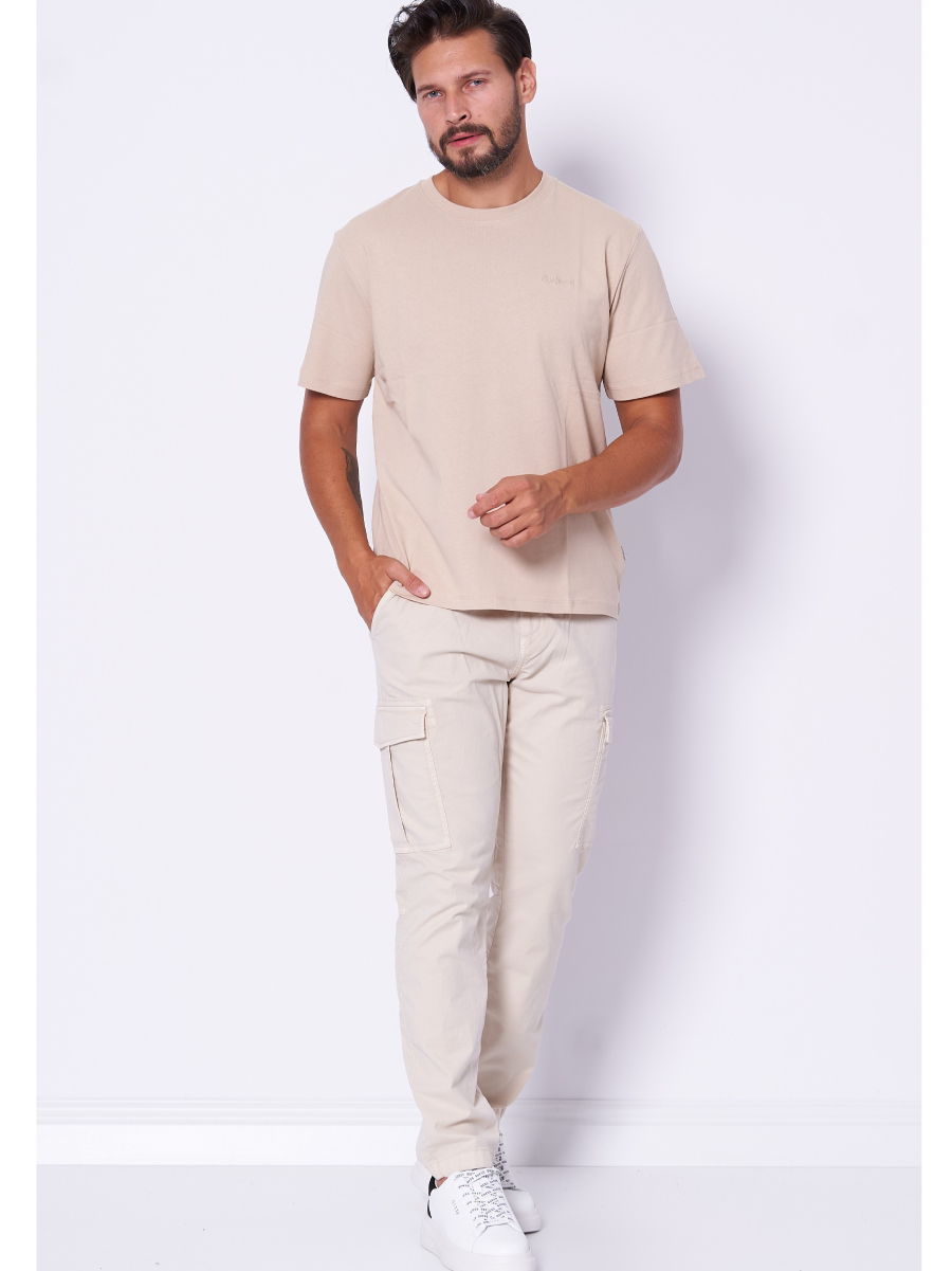 detail Pepe Jeans pánské béžové tričko