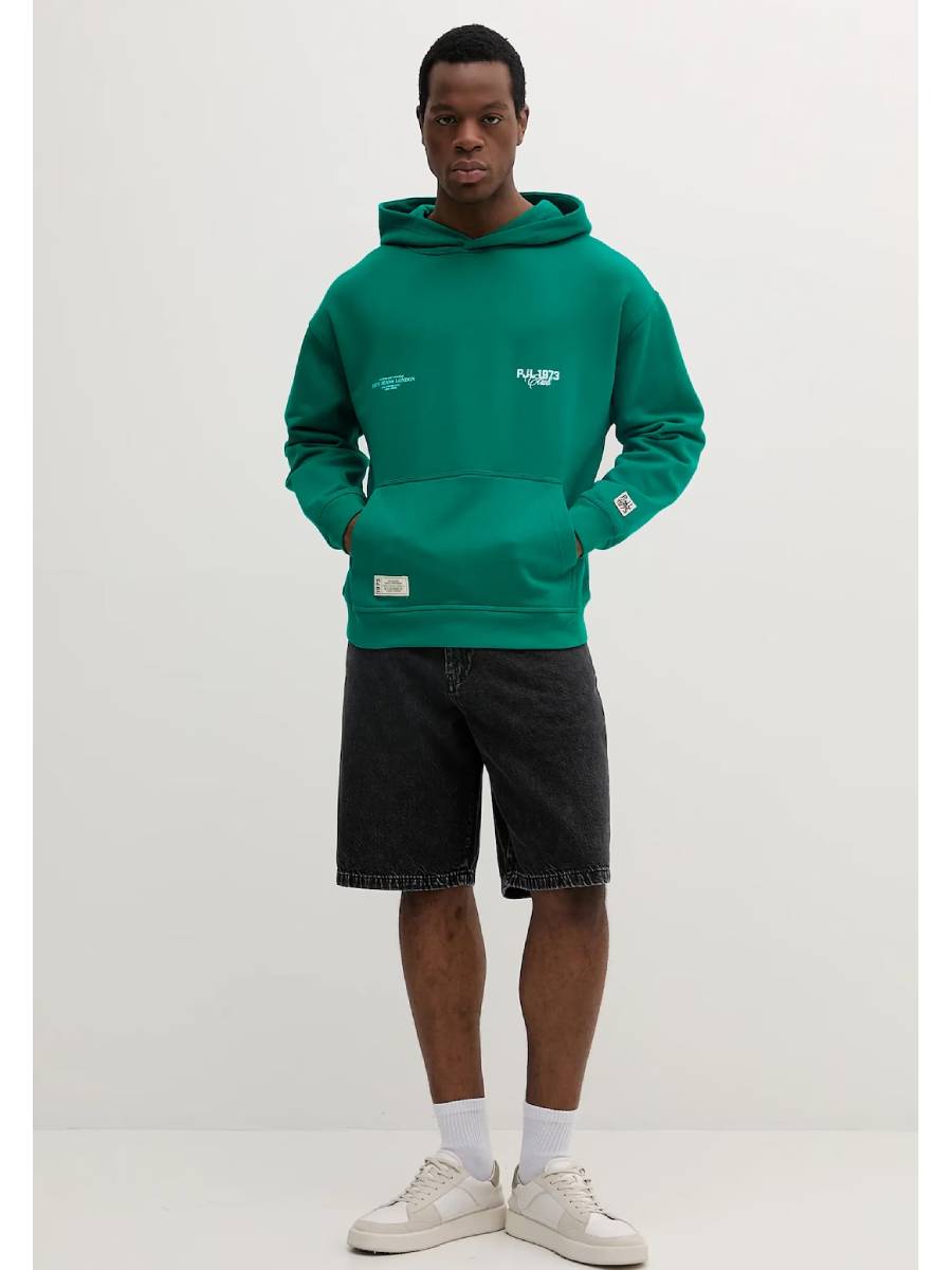 detail Pepe Jeans pánská zelená mikina