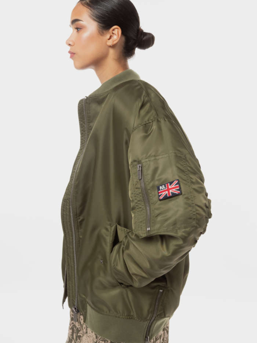 detail Pepe Jeans dámský khaki zelený bomber 