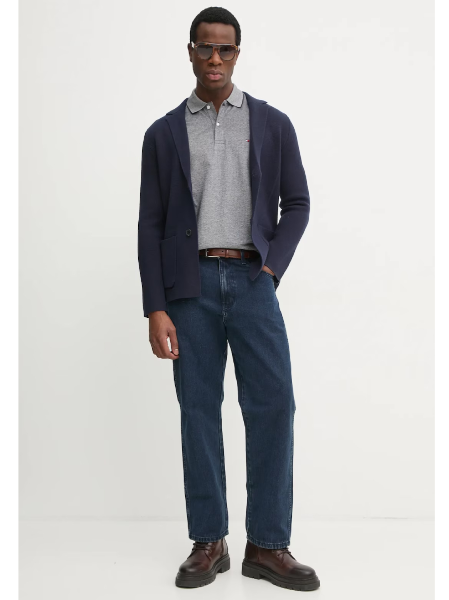 detail Tommy Hilfiger pánské tmavě modré polo tričko