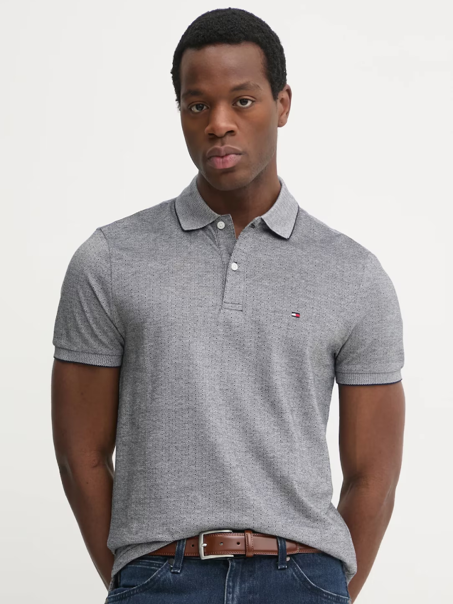 detail Tommy Hilfiger pánské tmavě modré polo tričko