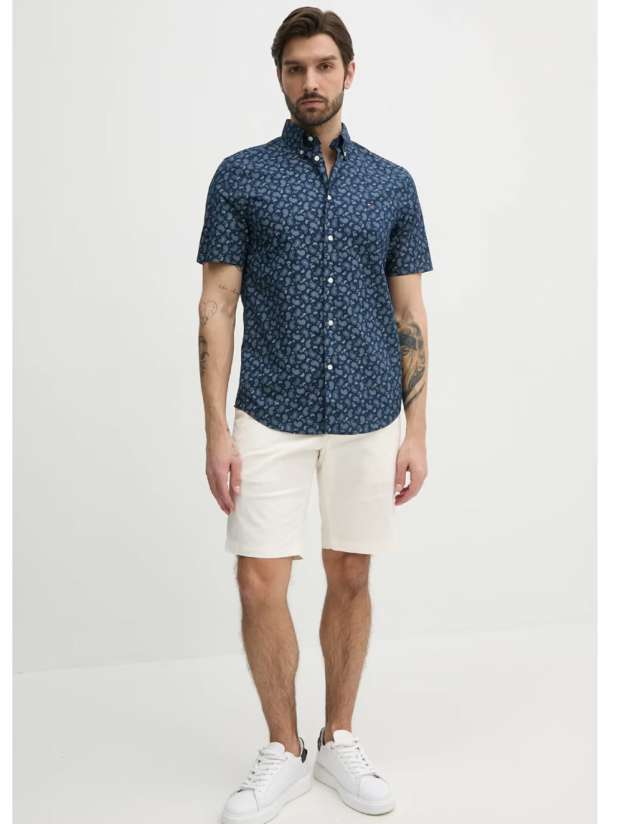 detail Tommy Hilfiger pánská tmavě modrá košile