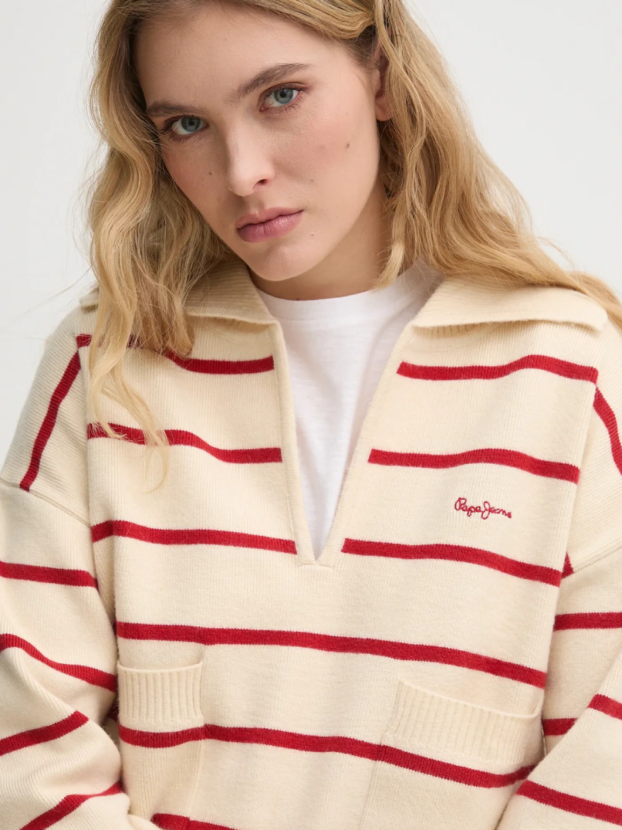 detail Pepe Jeans dámský pruhovaný svetr