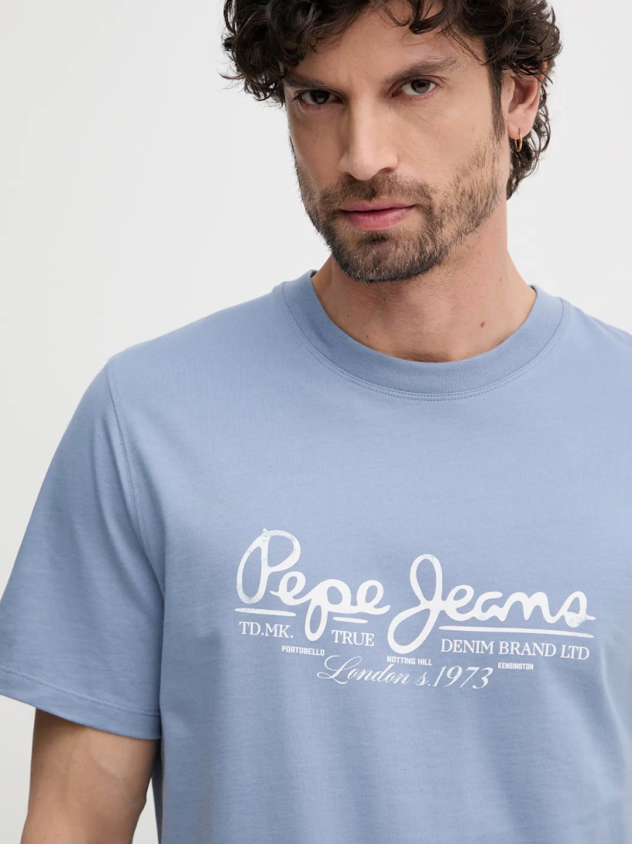 detail Pepe Jeans pánské modré tričko