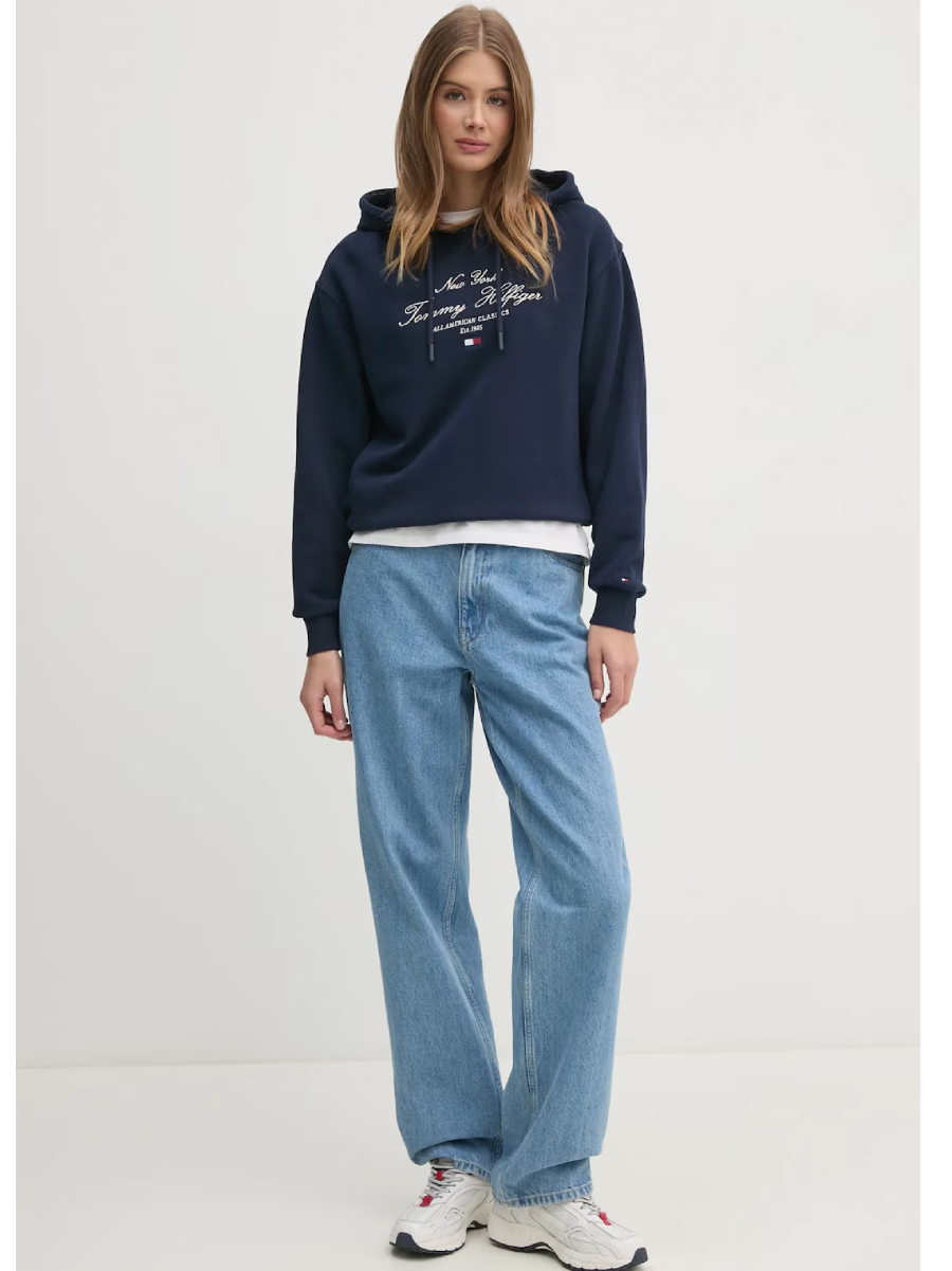 detail Tommy Hilfiger dámská tmavě modrá mikina