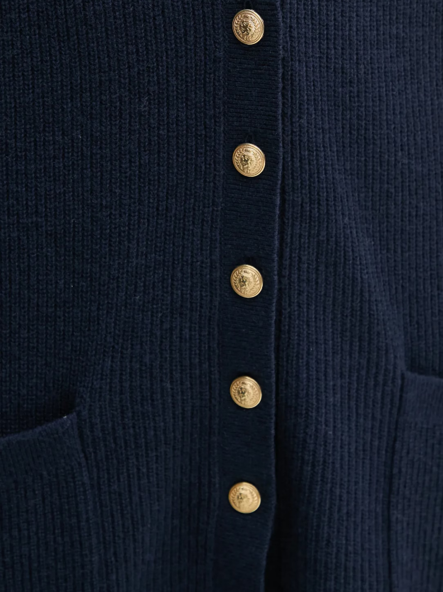 detail Tommy Hilfiger dámský tmavě modrý kardigan
