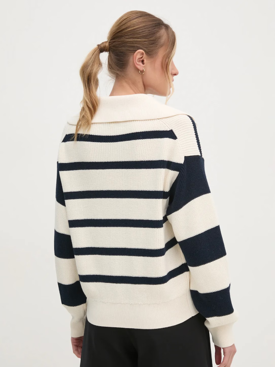 detail Tommy Hilfiger dámský pruhovaný svetr