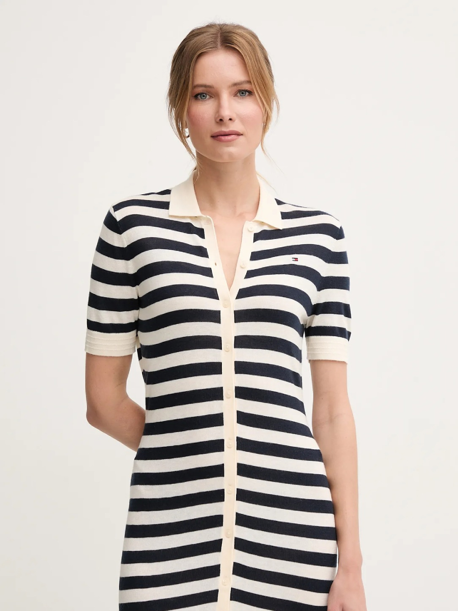 detail Tommy Hilfiger dámské pruhované šaty