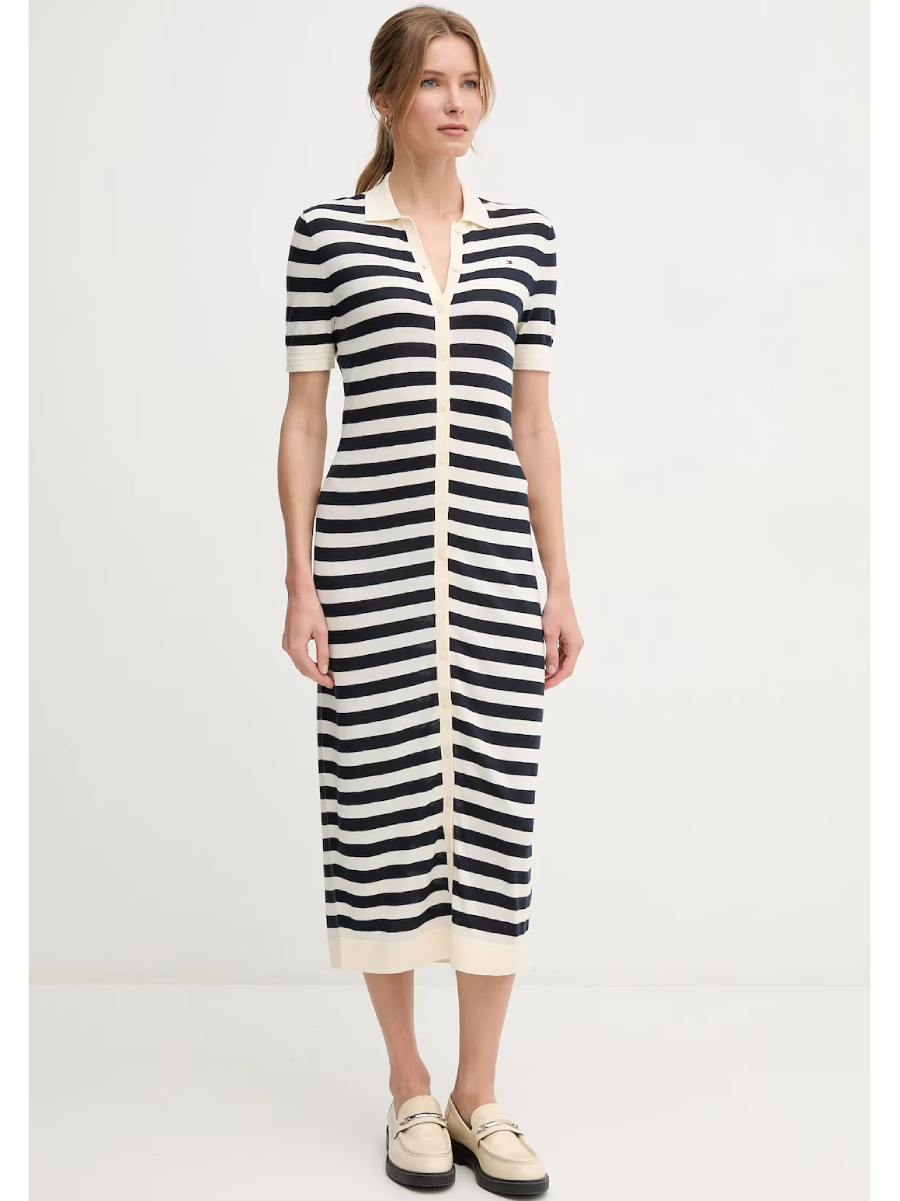 detail Tommy Hilfiger dámské pruhované šaty