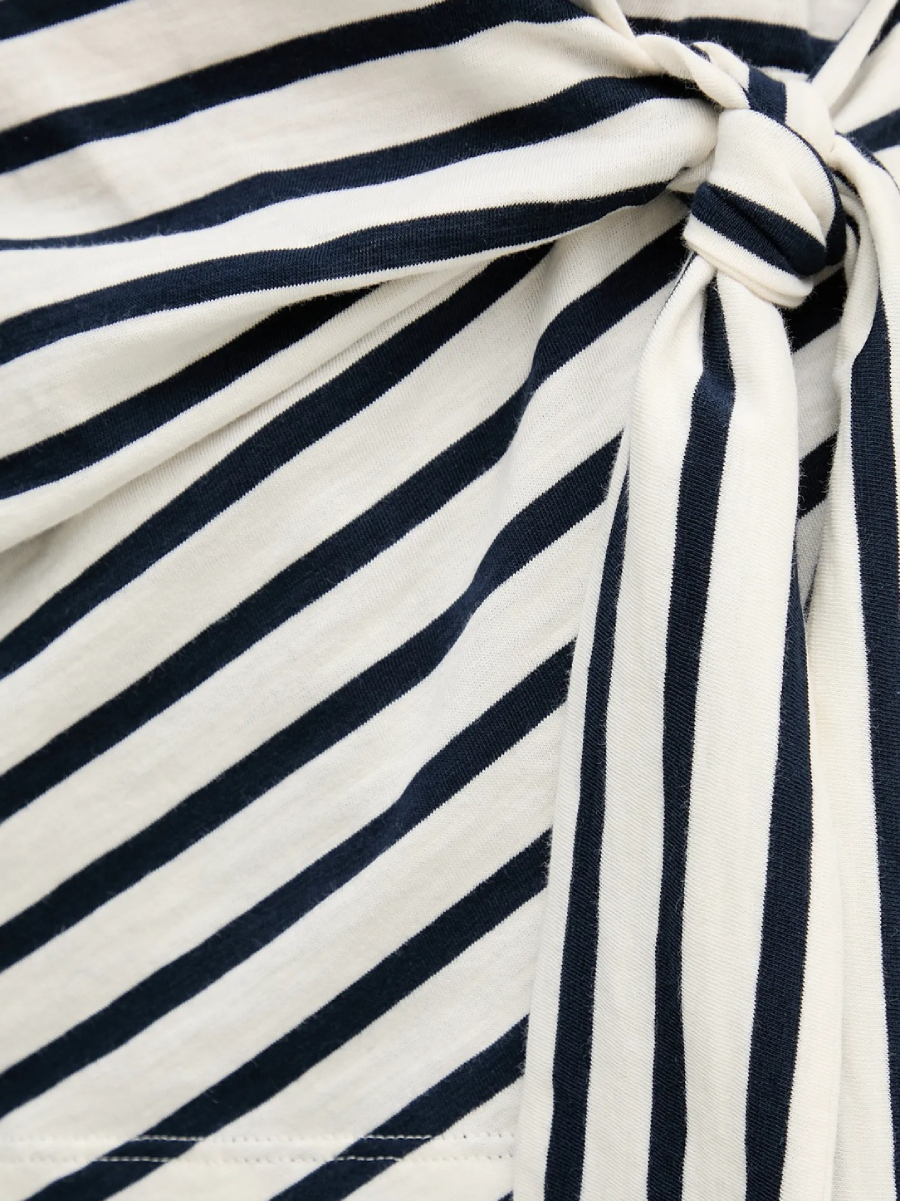 detail Tommy Hilfiger dámské bílo modré pruhované triko