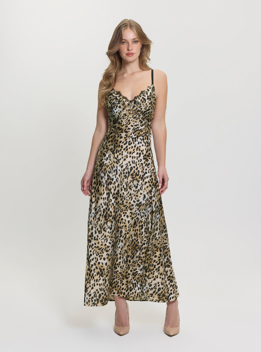 detail Guess dámské  šaty s leopardím vzorem