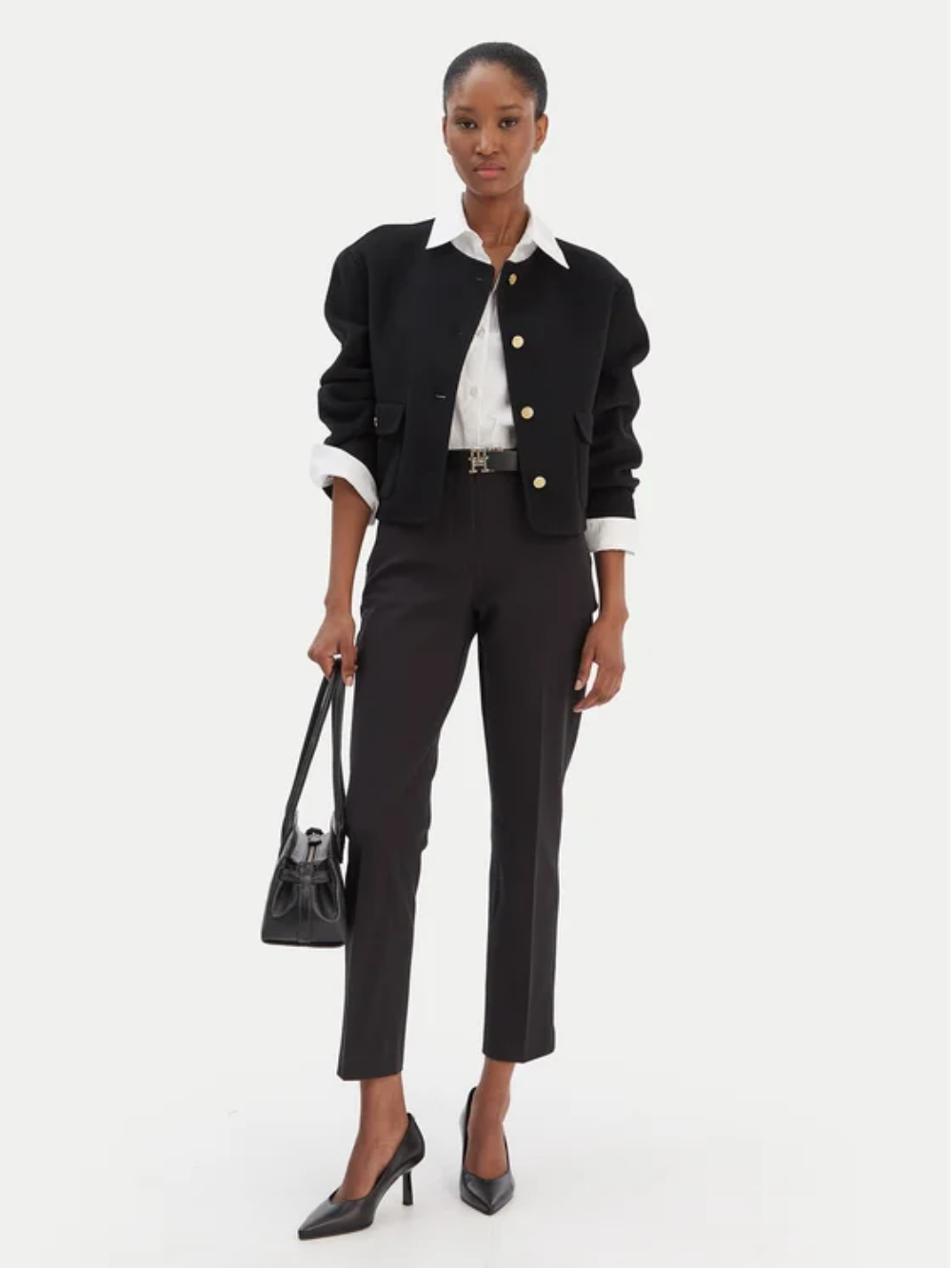 detail Tommy Hilfiger dámské černé kalhoty