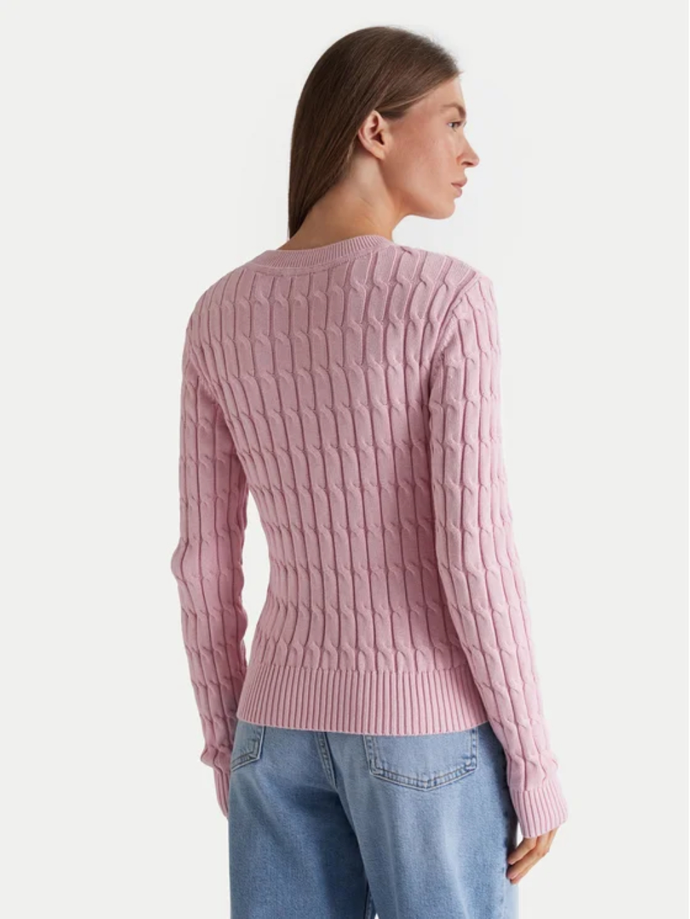 detail Tommy Hilfiger dámský růžový svetr