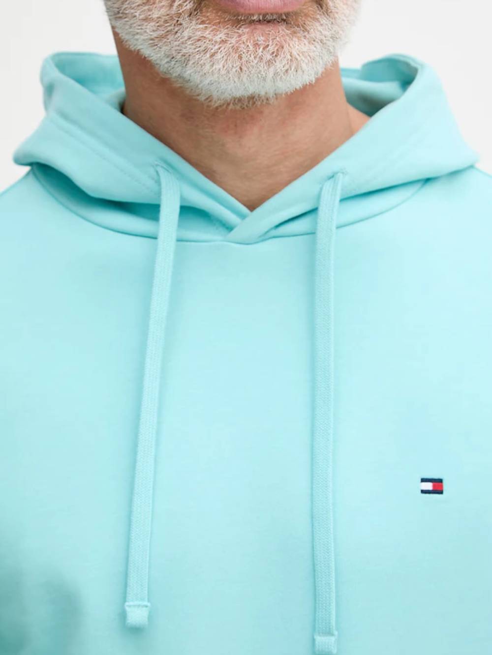 detail Tommy Hilfiger pánská tyrkysová mikina