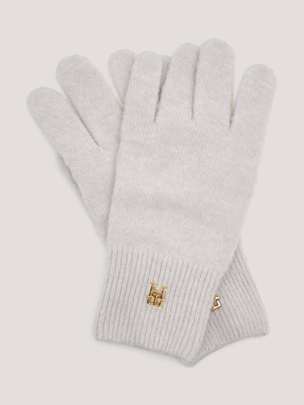 detail Tommy Hilfiger dámské světle  šedé rukavice