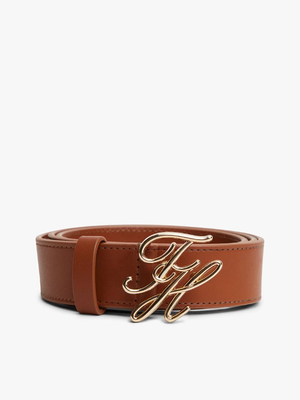 detail Tommy Hilfiger dámský hnědý pásek