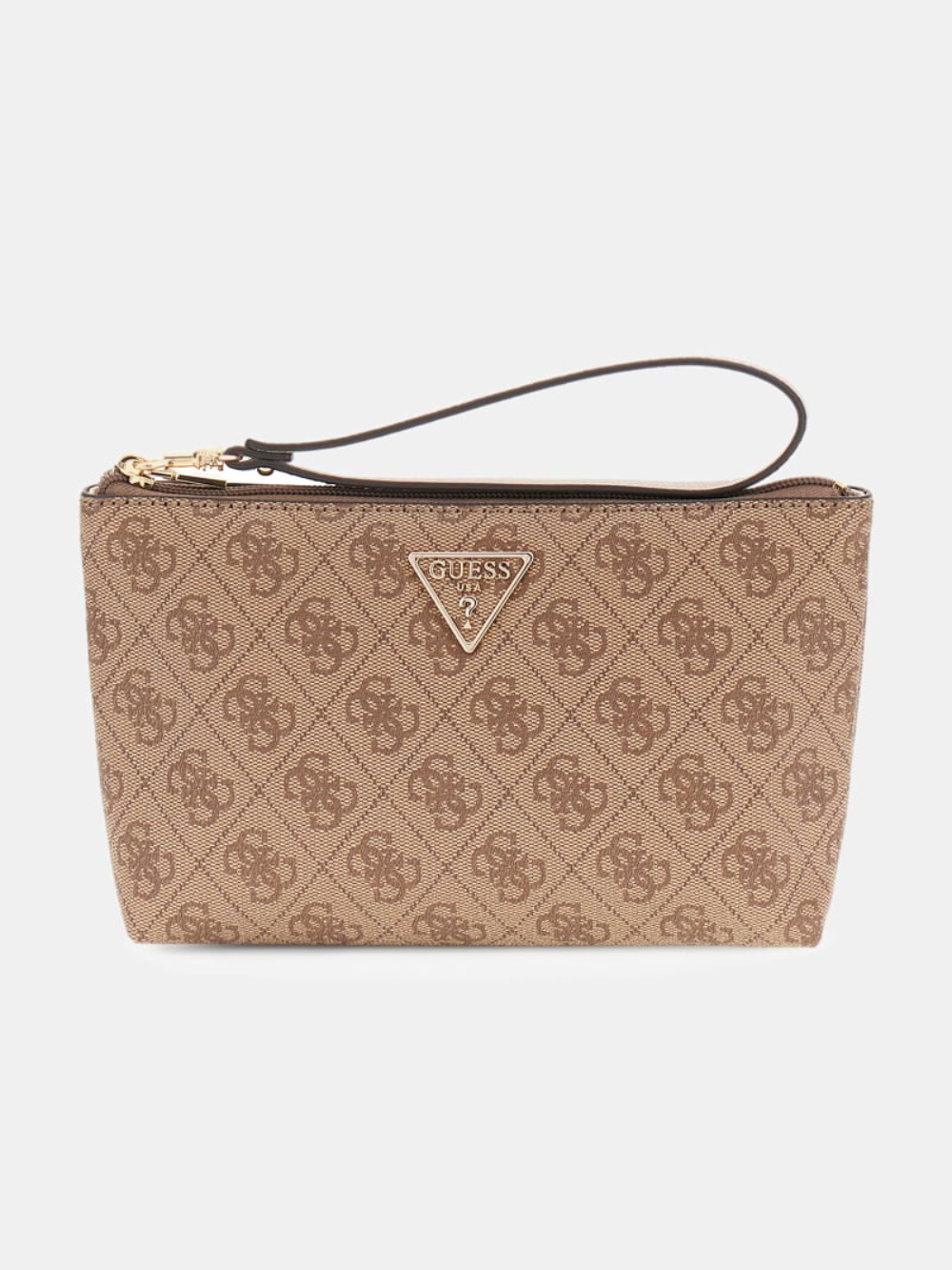 detail Guess dámská béžová kosmetická taška