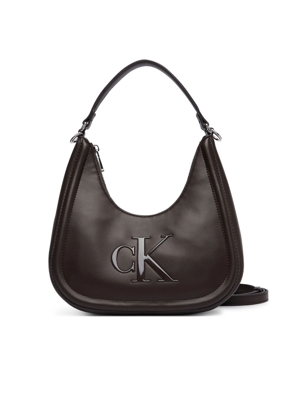 detail Calvin Klein dámská hnědá kabelka