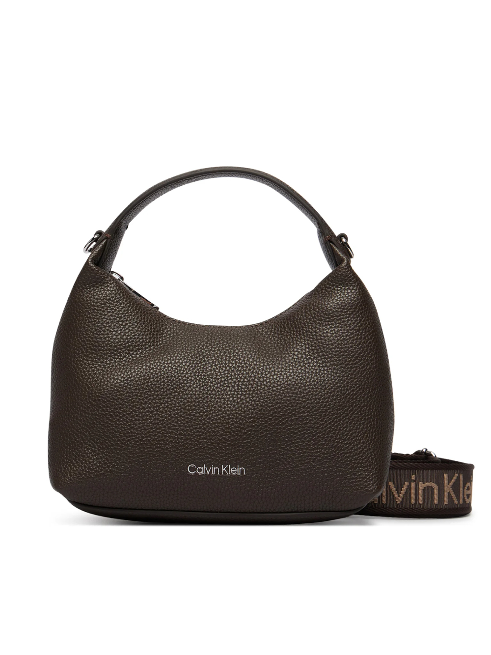 detail Calvin Klein dámská tmavě hnědá kabelka